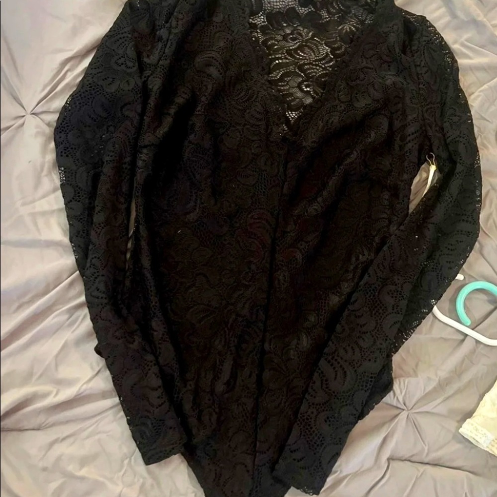 Nana macs black lace body suit